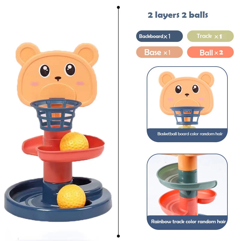 Gadgestix – RolliTower™ Das bunte Kugelbahn-Stapelspiel für kleine Entdecker