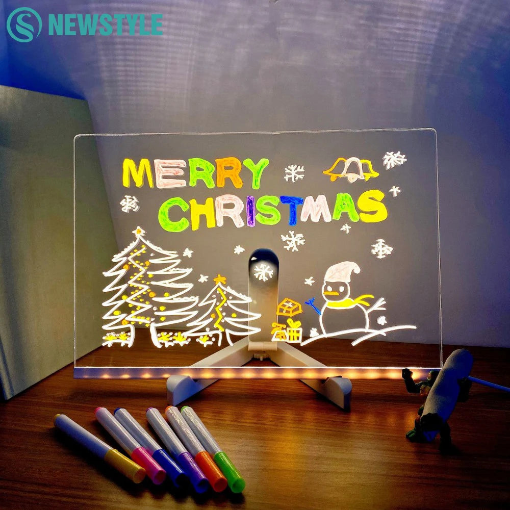 Gadgestix – GlowNote™: LED-Schreibtafel mit Nachtlicht & 7 bunten Stiften
