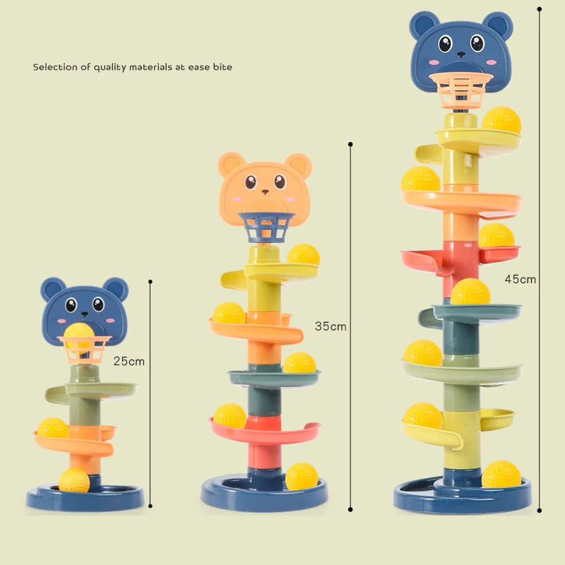 Gadgestix – RolliTower™ Das bunte Kugelbahn-Stapelspiel für kleine Entdecker